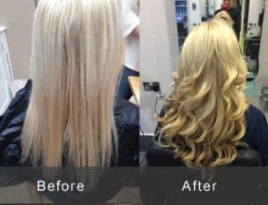 celeb hair extensions before and after