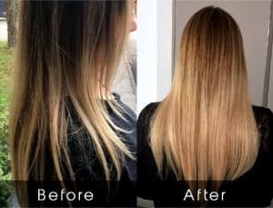 Hair Extensions Testimonials Before and After Image