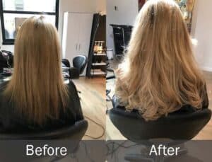 Before and After Hair Extensions Image